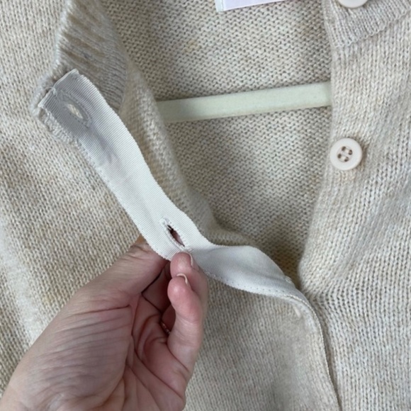 Vintage Fall River Knitting Mills Tan Wool Cardigan Sweater S - Picture 7 of 9